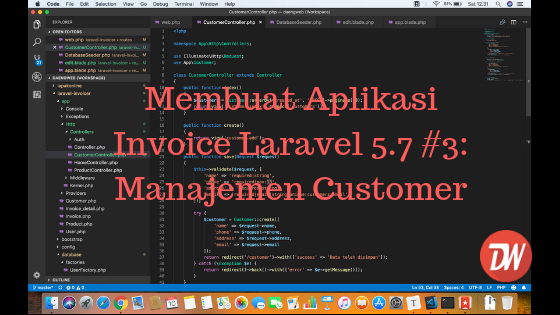 Membuat Aplikasi Invoice Laravel 5.7 #3: Manajemen  