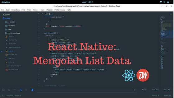 React Native Mengolah List Data Daeng Web