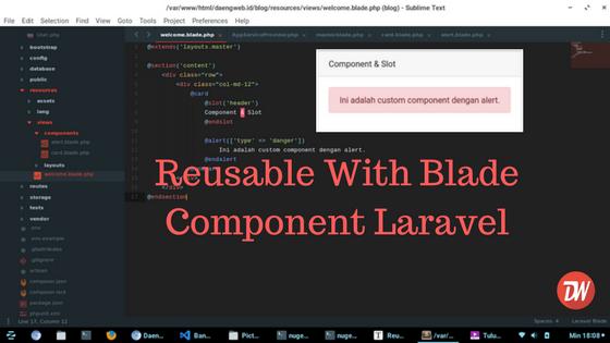 Reusable With Blade Component Laravel