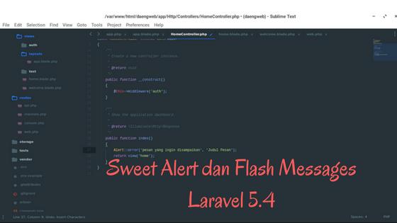 Sweet Alert dan Flash Messages Laravel 5.4