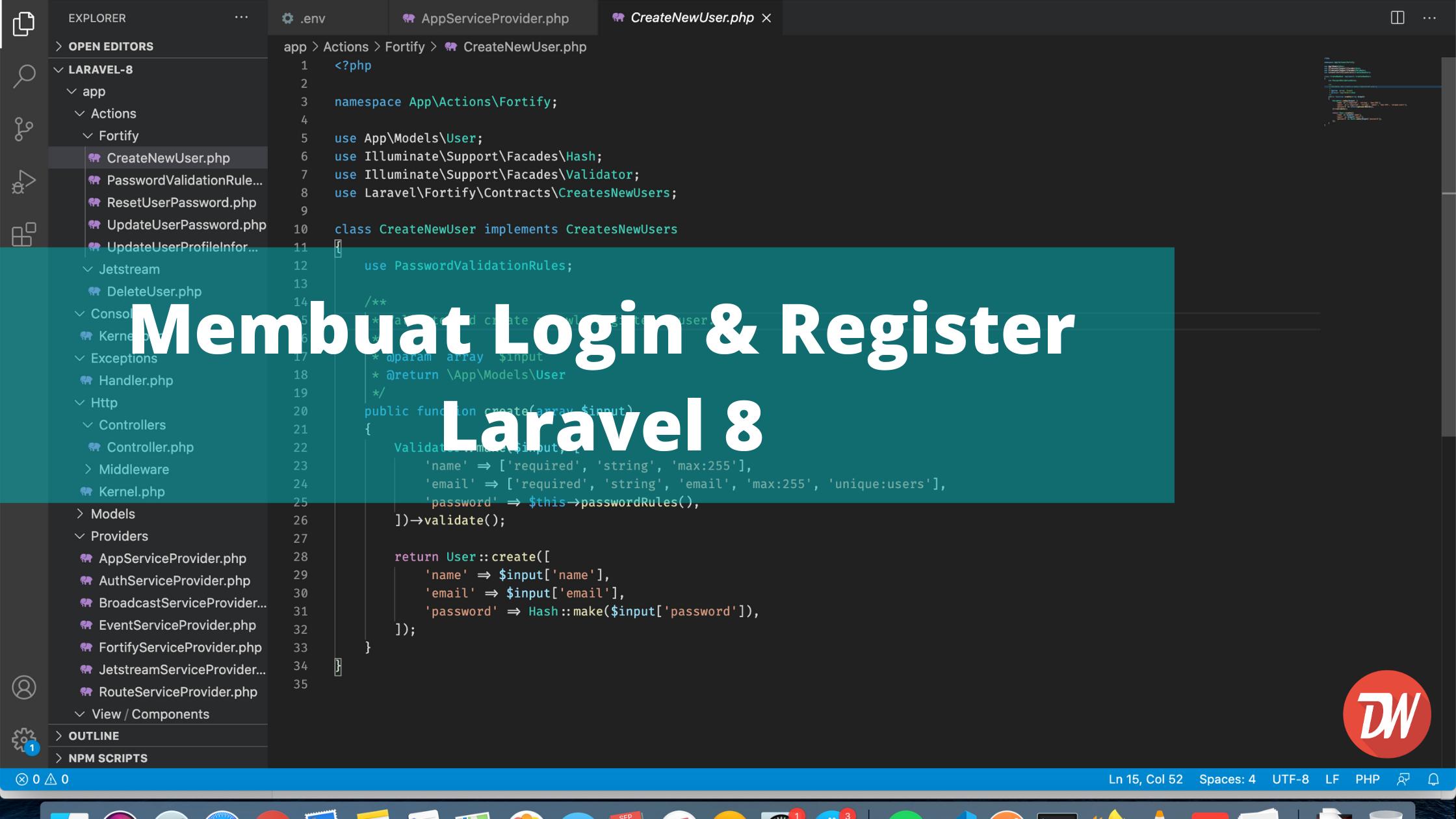 Membuat Login & Register Laravel 8