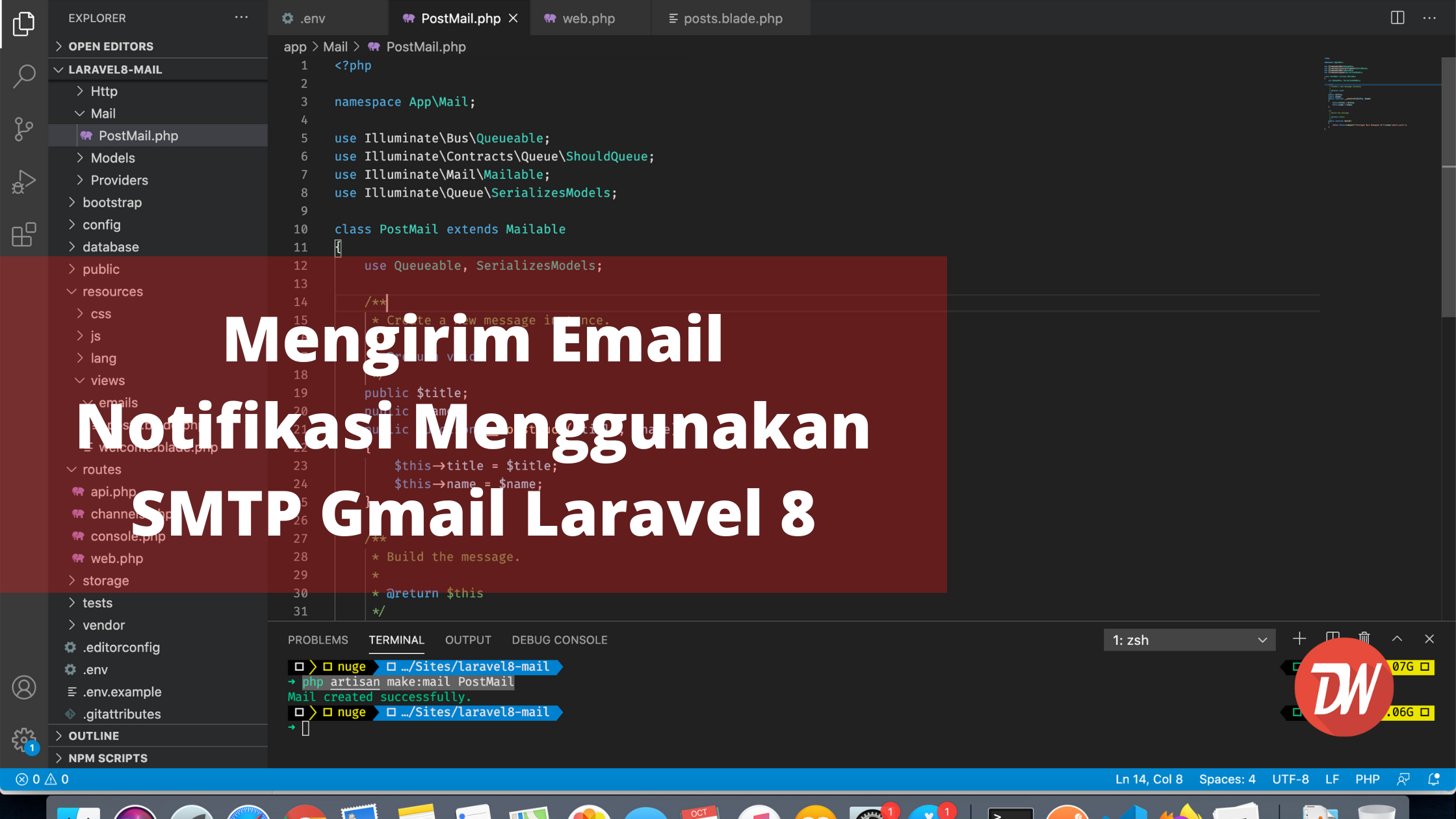 Mengirim Email Notifikasi Menggunakan SMTP Gmail Laravel 8 ...